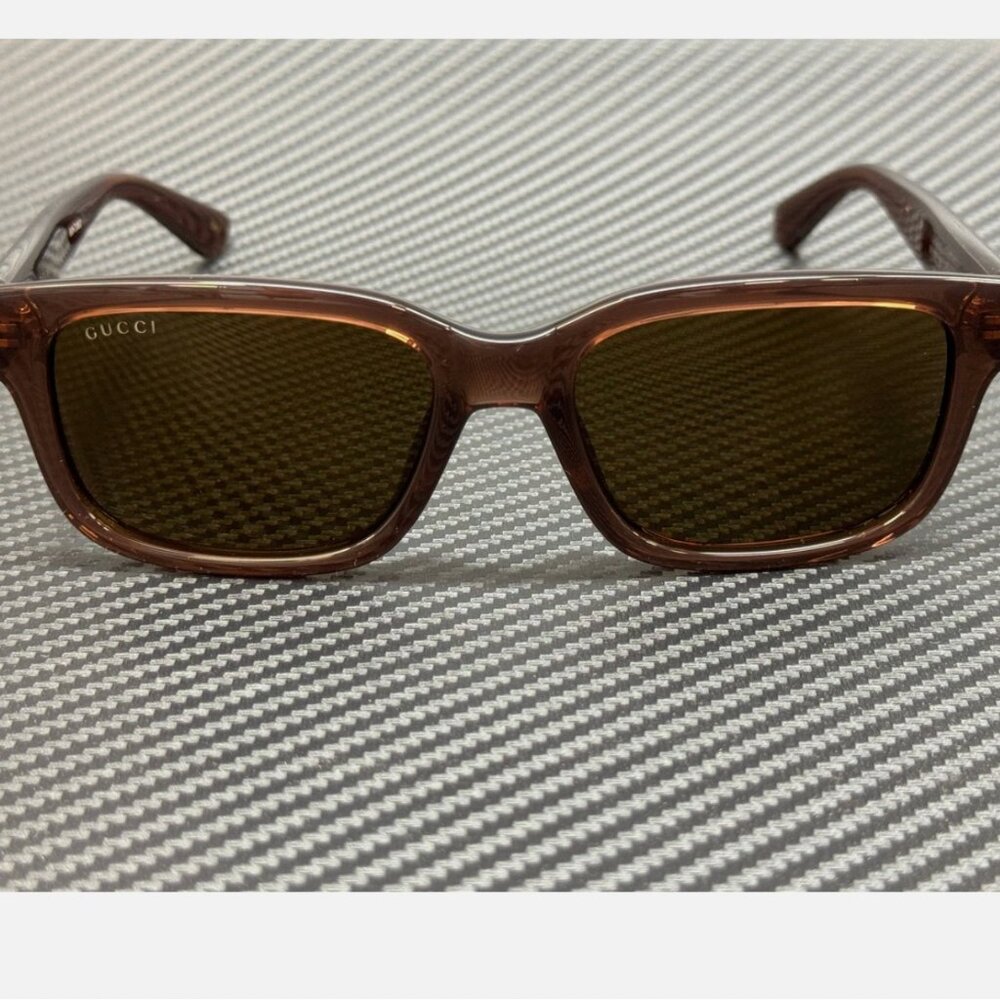GUCCI Brown Transparent Men's Large 56 mm Sunglasses - Picture 2 of 5